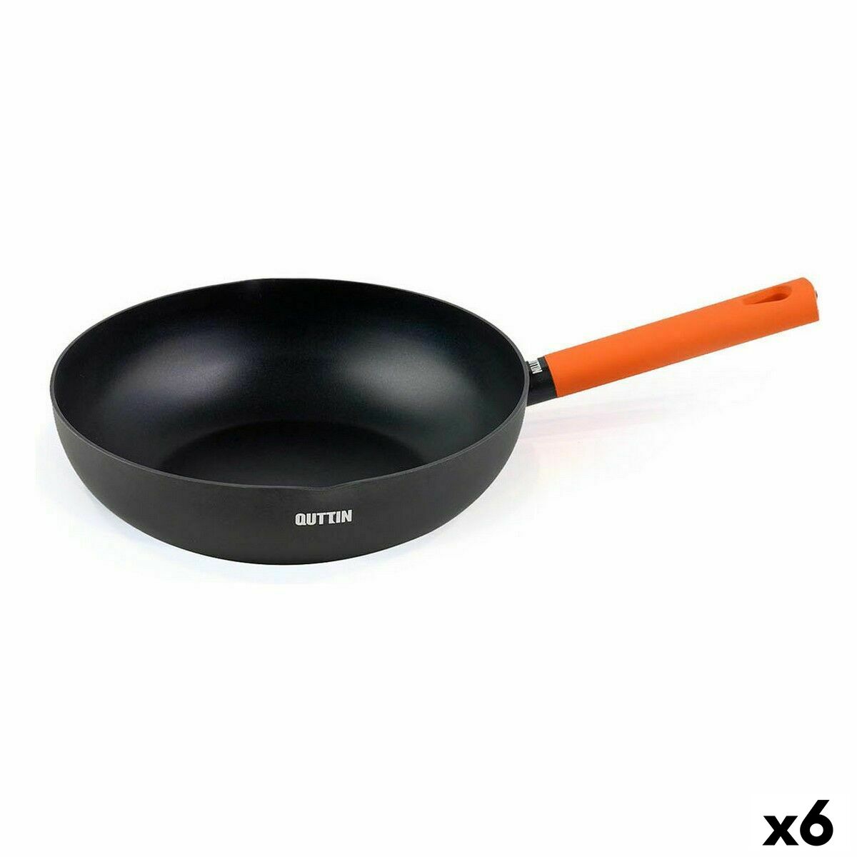 Panvica Wok Quttin Gastro Čierna Oranžová 47 x 29 x 8 cm (6 kusov)