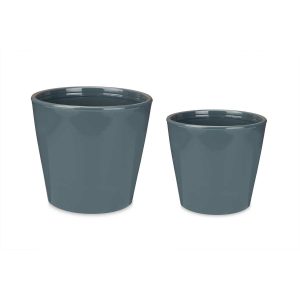 Sada kvetináčov 2 Kusy ? 22 cm ? 28 cm Antracit Hlina