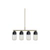 Stropné svetlo DKD Home Decor Čierna Zlatá 220 V 50 W (60 x 11 x 26 cm)