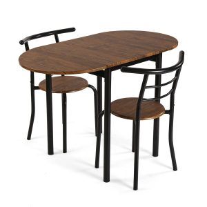 Stôl so 2 stoličkami Versa Čierna 55 x 77 x 61 cm Kov PVC Drevo MDF
