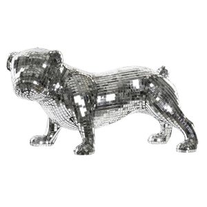 Dekoratívne postava DKD Home Decor Anglicky Striebristý Buldog Živica Moderný (45,5 x 21,5 x 25 cm)