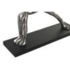 Dekoratívne postava DKD Home Decor 33 x 10 x 35 cm Striebristý Čierna Indián Yoga (3 kusov)