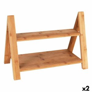 Servírovacia doska Viejo Valle Dvojvýška Bambus 39,7 x 20,3 x 18 cm (2 kusov)