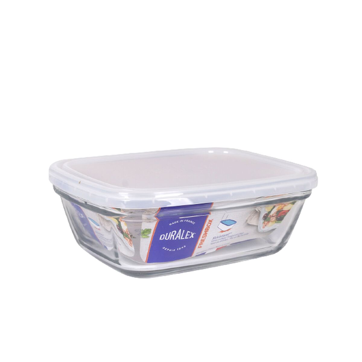 Obdĺžniková nádoba s vrchnákom Duralex Freshbox 1,1 L Transparentná Obdĺžnikový