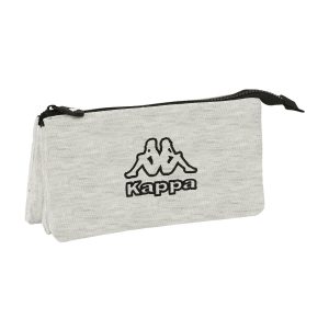 Trojitý peračník Kappa Grey knit Sivá (22 x 12 x 3 cm)