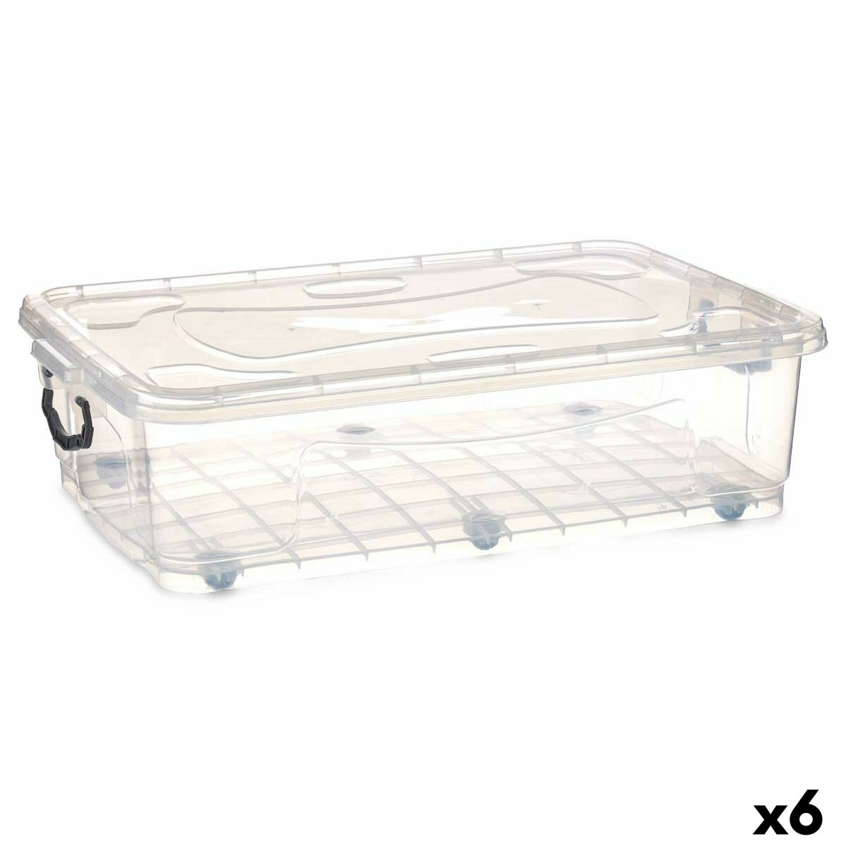 Úložný box na kolieska Transparentná Plastické 40 L 46,5 x 20 x 72,2 cm (6 kusov)