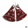 Vianočná ozdoba prívesok Digestory Pozlátko LED Svetlý Biela Červená 52 x 31,5 x 7,5 cm (12 kusov)