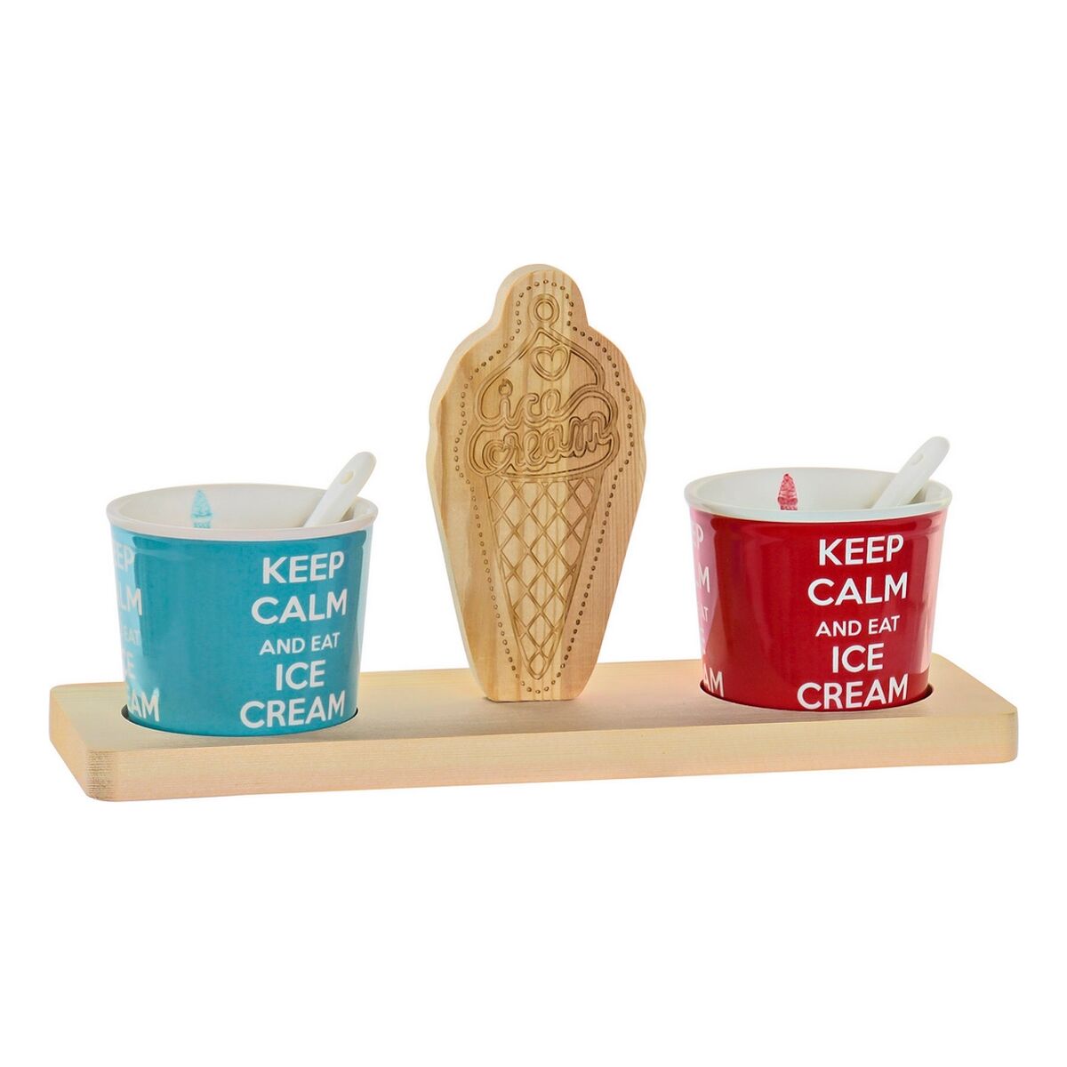 Sada pohárov DKD Home Decor Viacfarebná Keramický Borovica