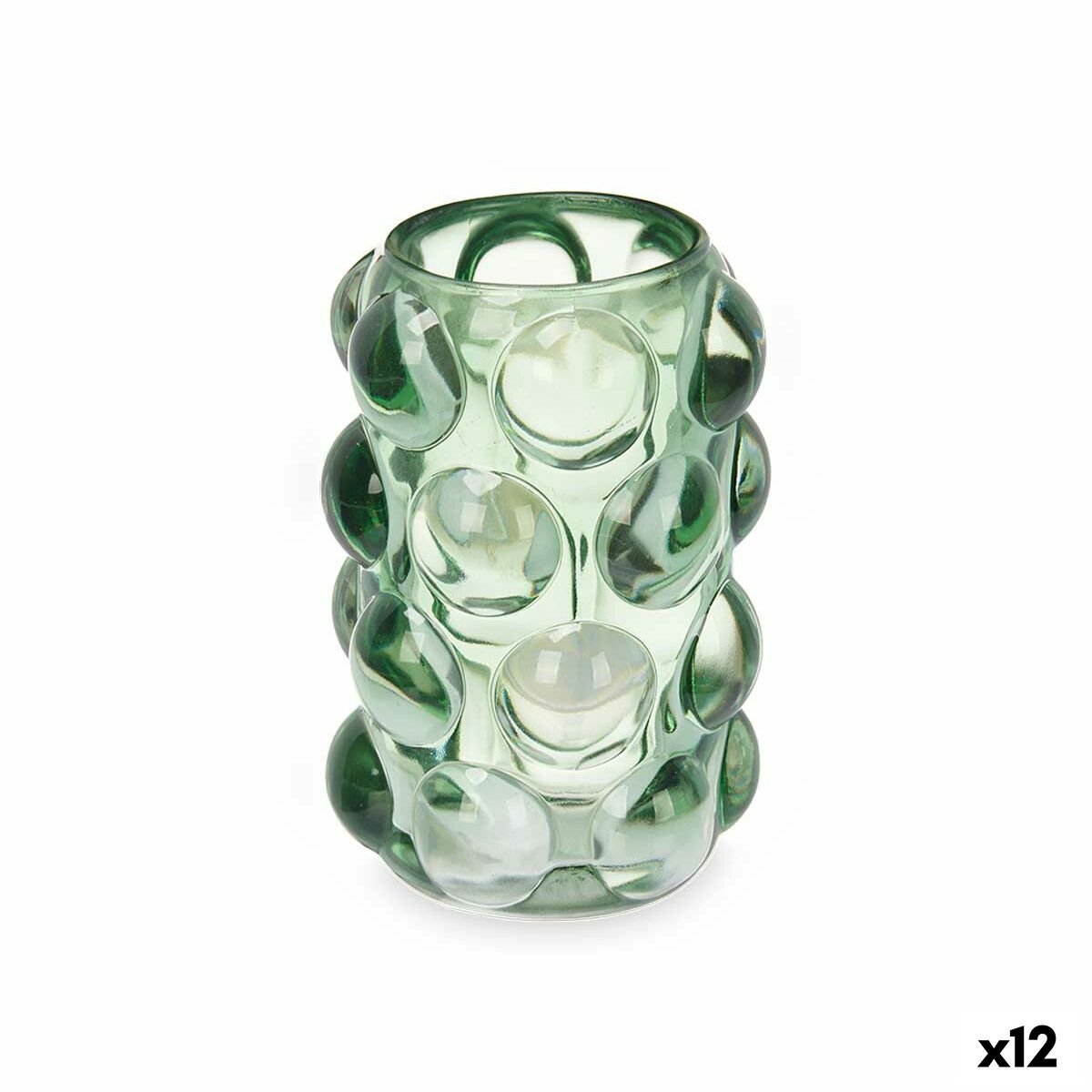 Svietnik Mikrosféra zelená Sklo 8,4 x 12,5 x 8,4 cm (12 kusov)