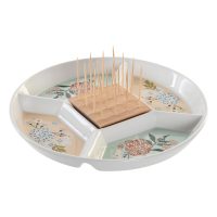 Tácka na chuťovky DKD Home Decor 23,5 x 23,5 x 3 cm zelená Kamenina