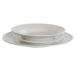 Súprava Tanierov DKD Home Decor Biela Porcelán 18 Kusy