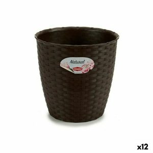 Kvetináč Stefanplast Plastické Čokoláda 19 x 17,5 x 19 cm (12 kusov)