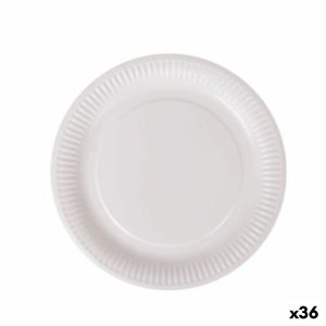 Sada tanierov Algon Jednorázový; nevratný Biela Kartón 23 cm (36 Kusov)