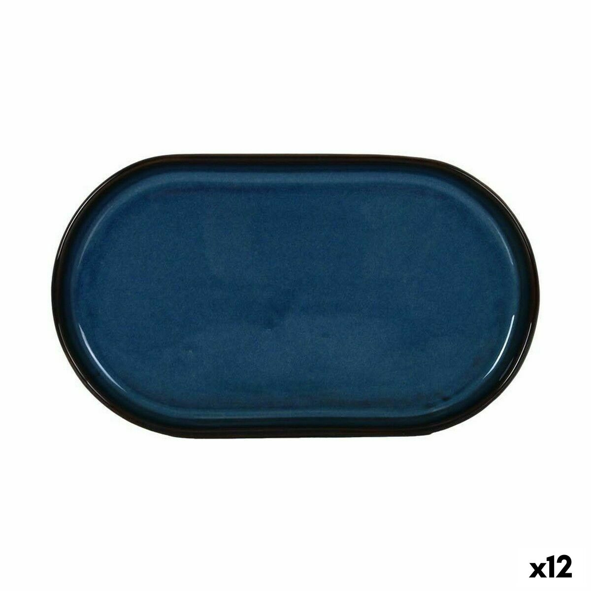 Tácka na chuťovky La Mediterránea Chester Modrá Oválny 25,3 x 13,5 x 2,6 cm (12 kusov)