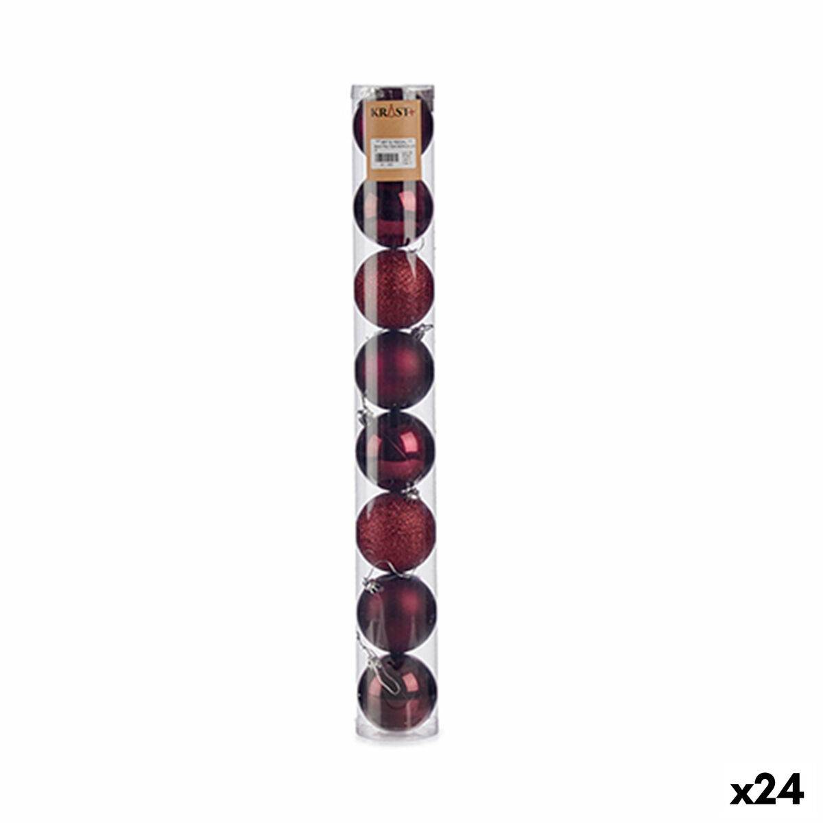 Sada vianočných gúľ Purpurová Plastické ? 7 cm (24 kusov)