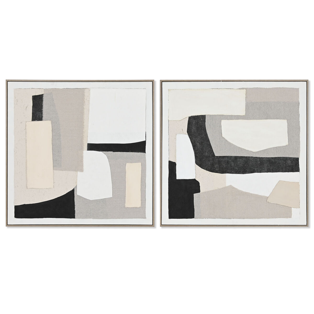 Maľba Home ESPRIT Abstraktný Mestská 82,3 x 4,5 x 82,3 cm (2 kusov)