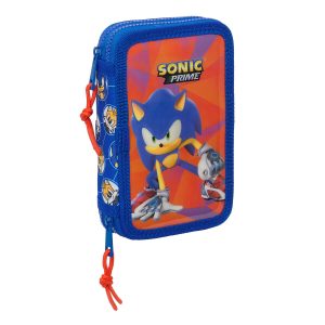 Dvojitý peračník PLUMIER Sonic Prime Modrá 12.5 x 19.5 x 4 cm 28 Kusy