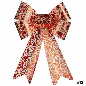Laso Vianočná ozdoba Červená Zlatá PVC 16 x 24 x 4 cm (12 kusov)