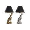Stolná lampa DKD Home Decor Striebristý Čierna Zlatá 26 x 26 x 46 cm Živica 220 V 50 W (2 kusov)
