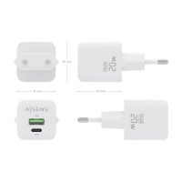 RuioRMRBmk411v Stenová nabíjačka Aisens ASCH-20W2P010-W Biela 20 W (1 kusov)