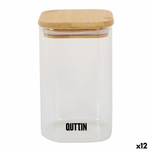 Nádoba na uschovanie potravín Quttin Bambus Borokremičité sklo 720 ml (12 kusov)
