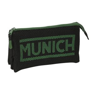 Trojitý peračník Munich Caviar Čierna 22 x 12 x 3 cm
