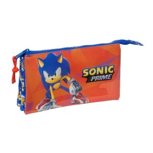 Trojitý peračník Sonic Prime Modrá 22 x 12 x 3 cm