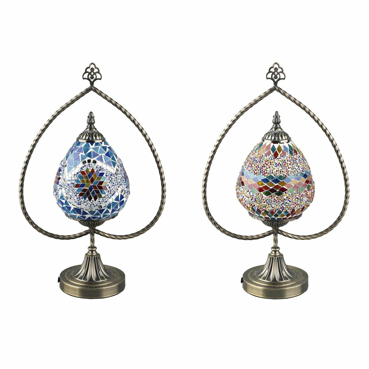 Stolná lampa DKD Home Decor 32.5 x 16 x 47.5 cm 32,5 x 16 x 47,5 cm Sklo Kov Viacfarebná 220 V 50 W (2 kusov)