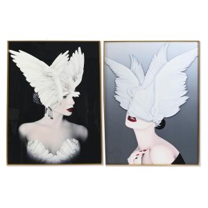 Maľba DKD Home Decor Perie 60 x 3 x 80 cm Moderný (2 kusov)