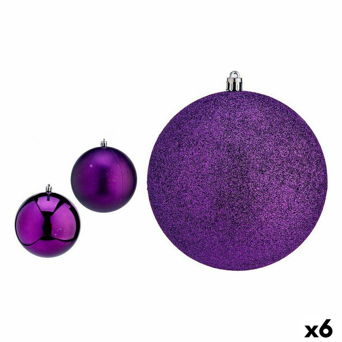 Sada vianočných gúľ Purpurová PVC ? 12 cm (6 kusov)
