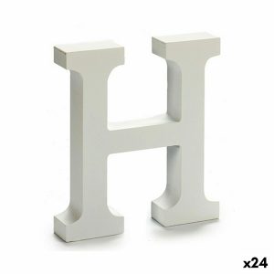 Písmeno H Drevo Biela (2 x 16 x 14,5 cm) (24 kusov)