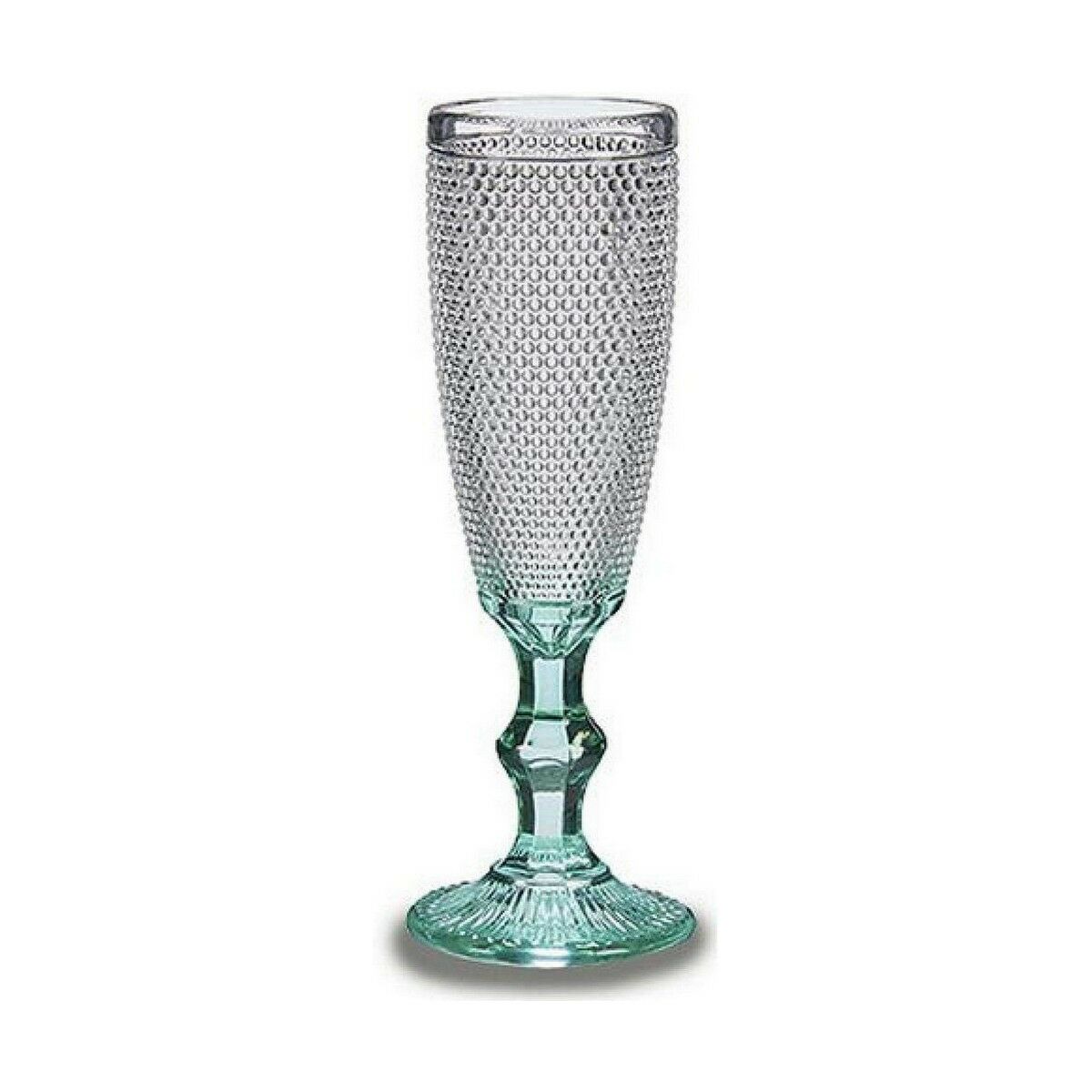 Pohár šampanského Bodky Transparentná Tyrkysový Sklo 6 kusov (185 ml)