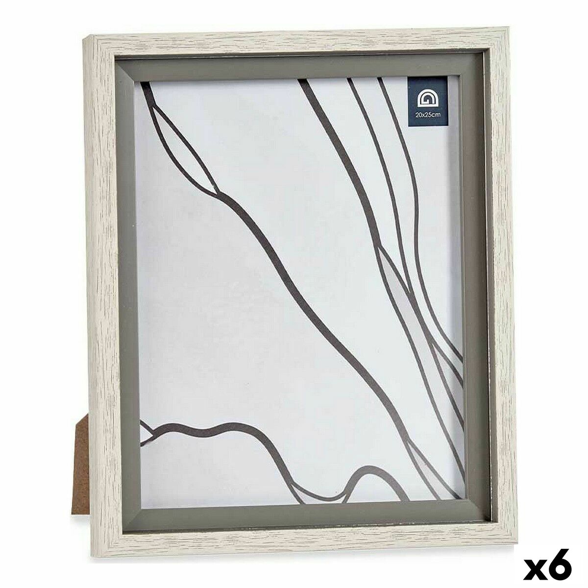 Rám na fotografie 24 x 2 x 29 cm Sklo Sivá Drevo Gaštanová Plastické (6 kusov)