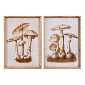 Maľba DKD Home Decor Sklo 50 x 70 x 2,8 cm 50 x 2,8 x 70 cm Huby (2 kusov)