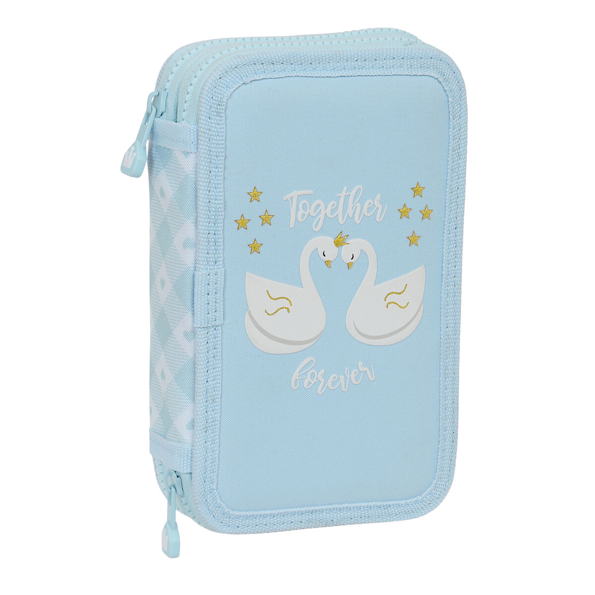 Dvojitý peračník PLUMIER Glow Lab Cisnes Modrá 12.5 x 19.5 x 4 cm (28 Kusy)