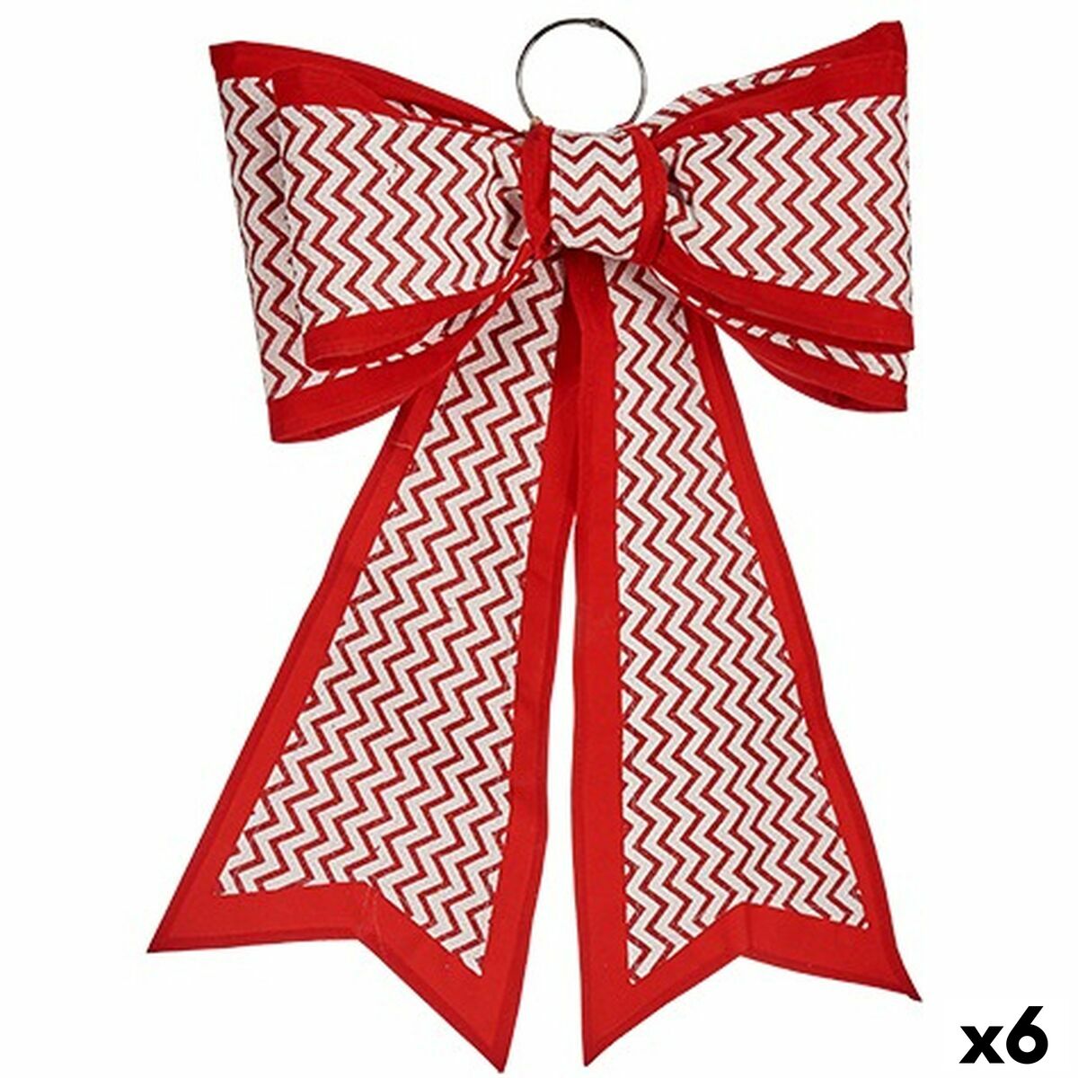 Laso Vianočná ozdoba 40 x 60 cm Biela Červená PVC (6 kusov)