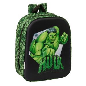 Školský batoh Hulk Čierna zelená 22 x 27 x 10 cm 3D