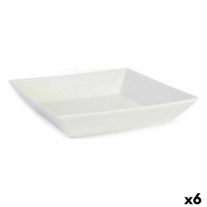 Miska na šalát La Mediterránea Elite Biela Keramický 21 x 21 x 4,5 cm (6 kusov) (21 x 21 x 4,5 cm)