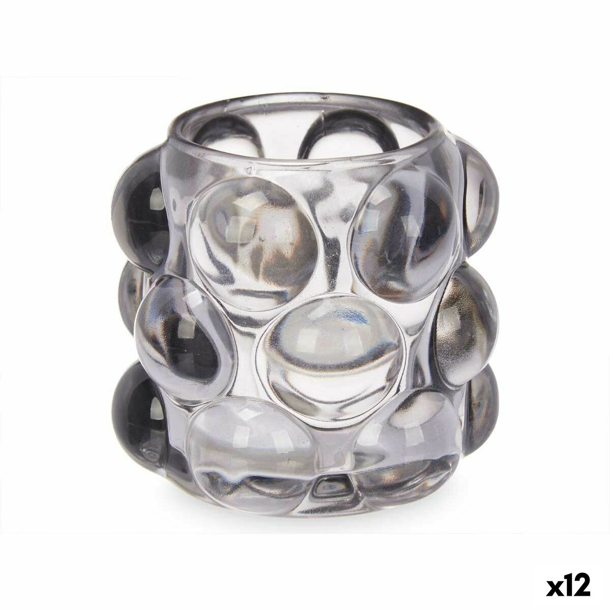 Svietnik Mikrosféra Sivá Sklo 8,4 x 9 x 8,4 cm (12 kusov)
