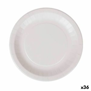 Sada tanierov Algon Jednorázový; nevratný Biela Kartón 28 cm (36 Kusov)