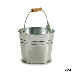 Kvetináč Kocka Striebristý Drevo Zinok 22,5 x 27 x 22 cm (24 kusov)