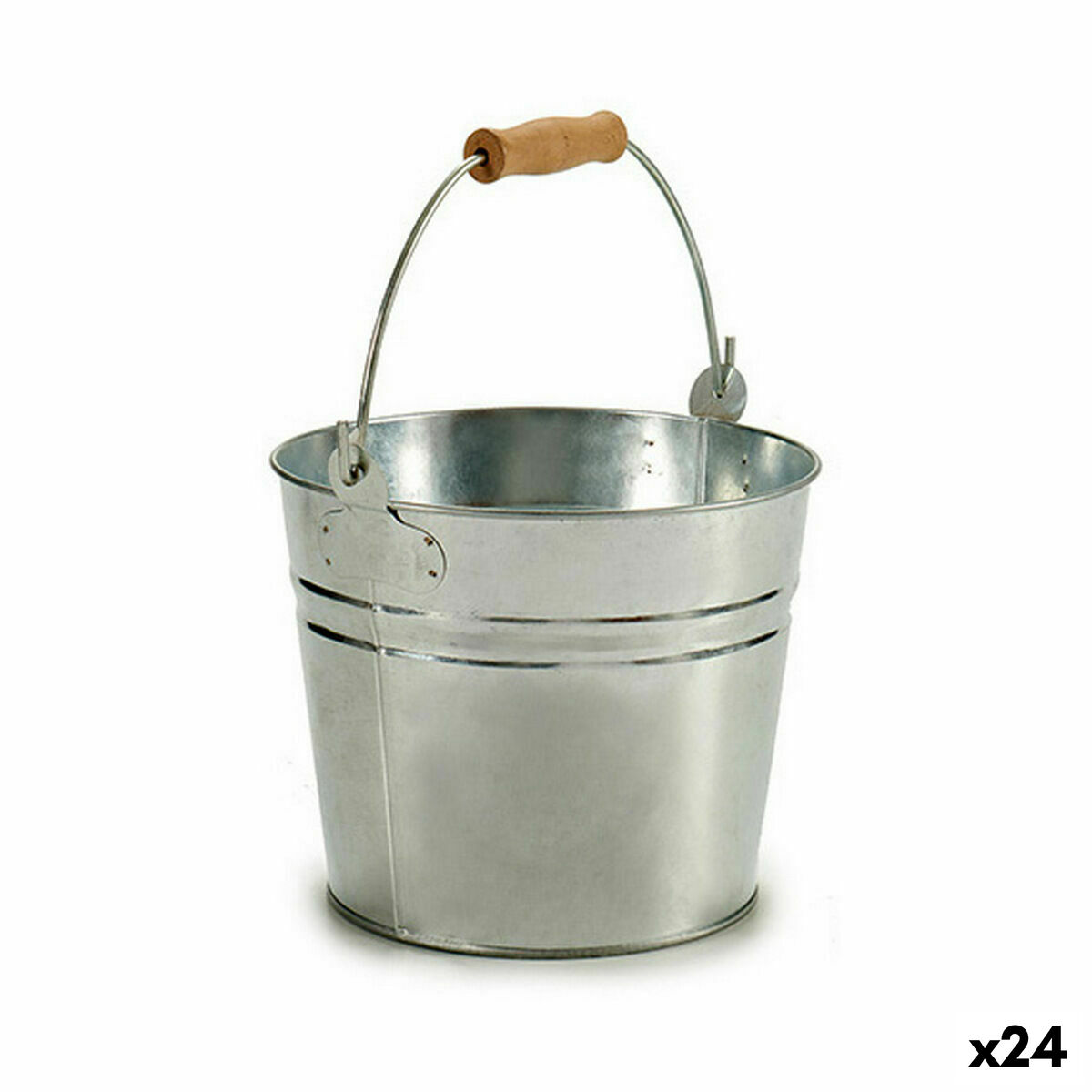 Kvetináč Kocka Striebristý Drevo Zinok 22,5 x 27 x 22 cm (24 kusov)