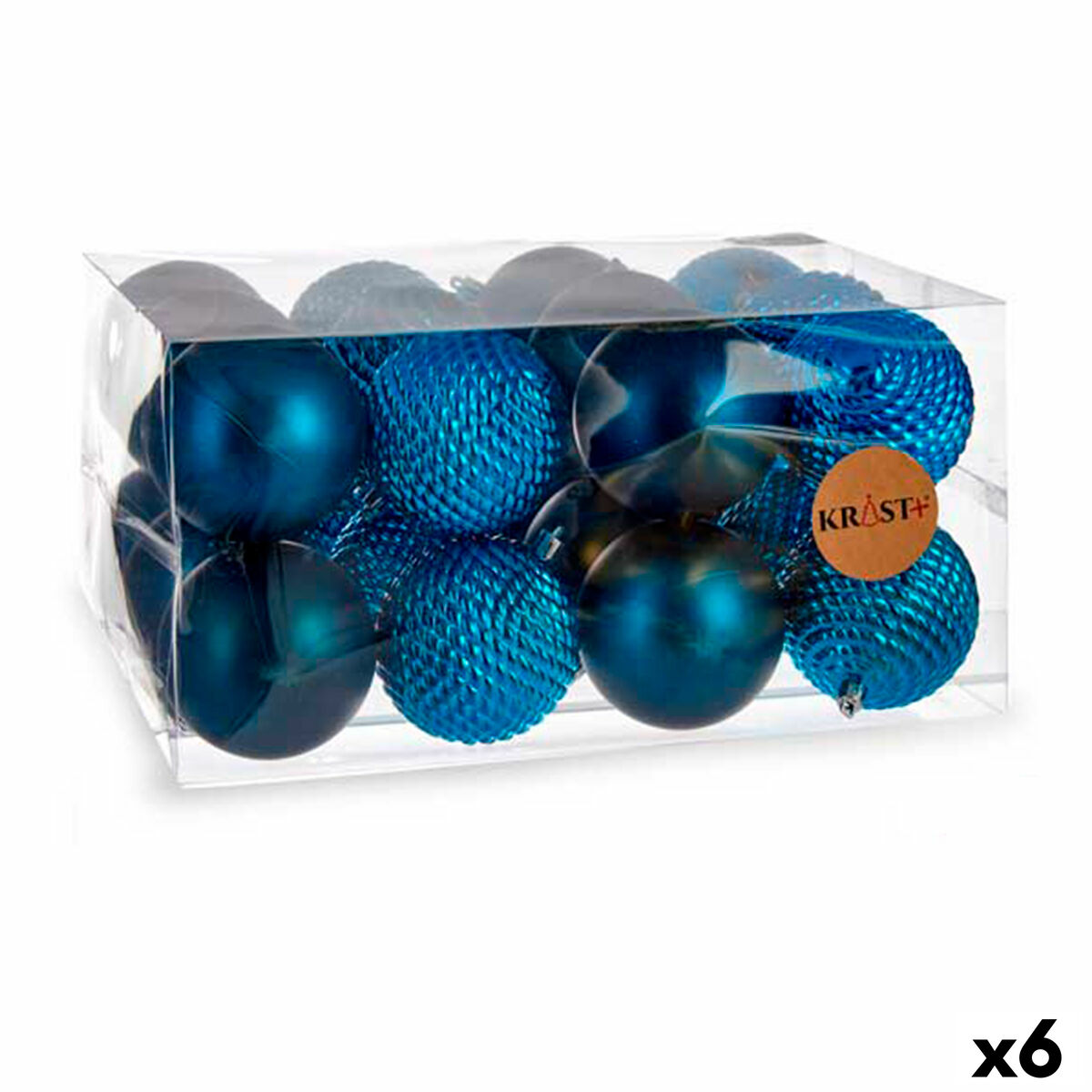 Sada vianočných gúľ Modrá Plastické ? 8 cm (6 kusov)