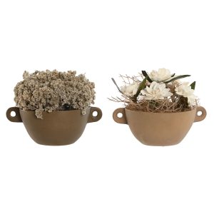 Okrasná rastlina Home ESPRIT Kvetina 22 x 22 x 14 cm (2 kusov)