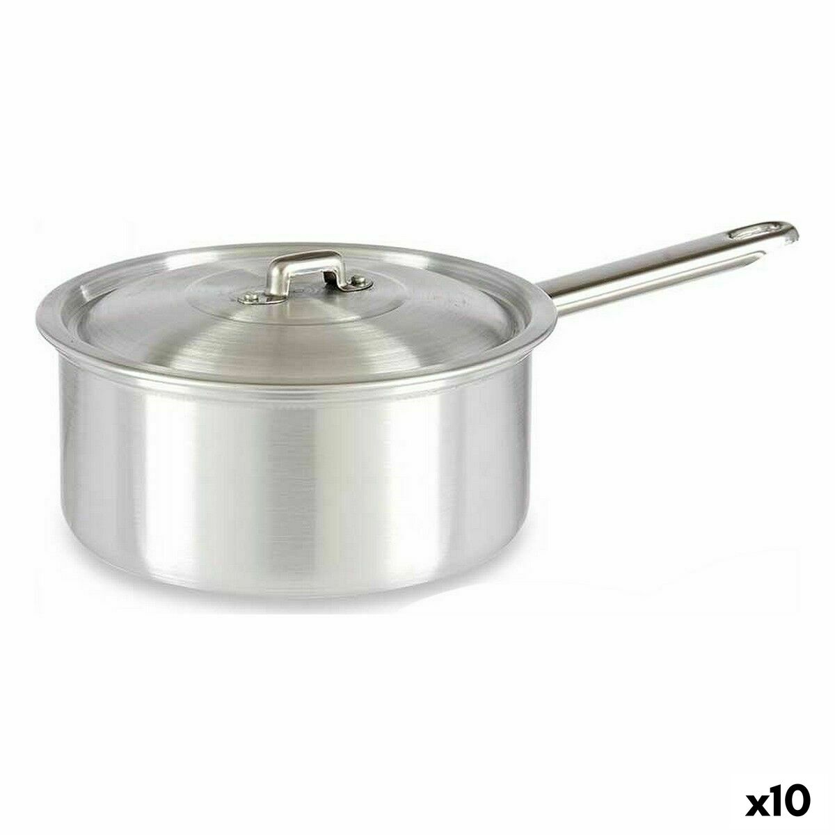 Hrniec s rúčkou a pokrievkou Striebristý Aluminium 2 L 20 x 12 x 35,5 cm (10 kusov)