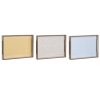 Tácka na chuťovky DKD Home Decor Modrá Ružová Žltá 3 Kusy Drevo MDF 40 x 30 x 5 cm Shabby Chic