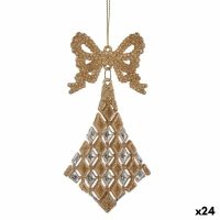 Vianočná ozdoba Laso Kosoštvorce champagne Plastické Trblietky 7,5 x 1 x 15,5 cm (24 kusov)