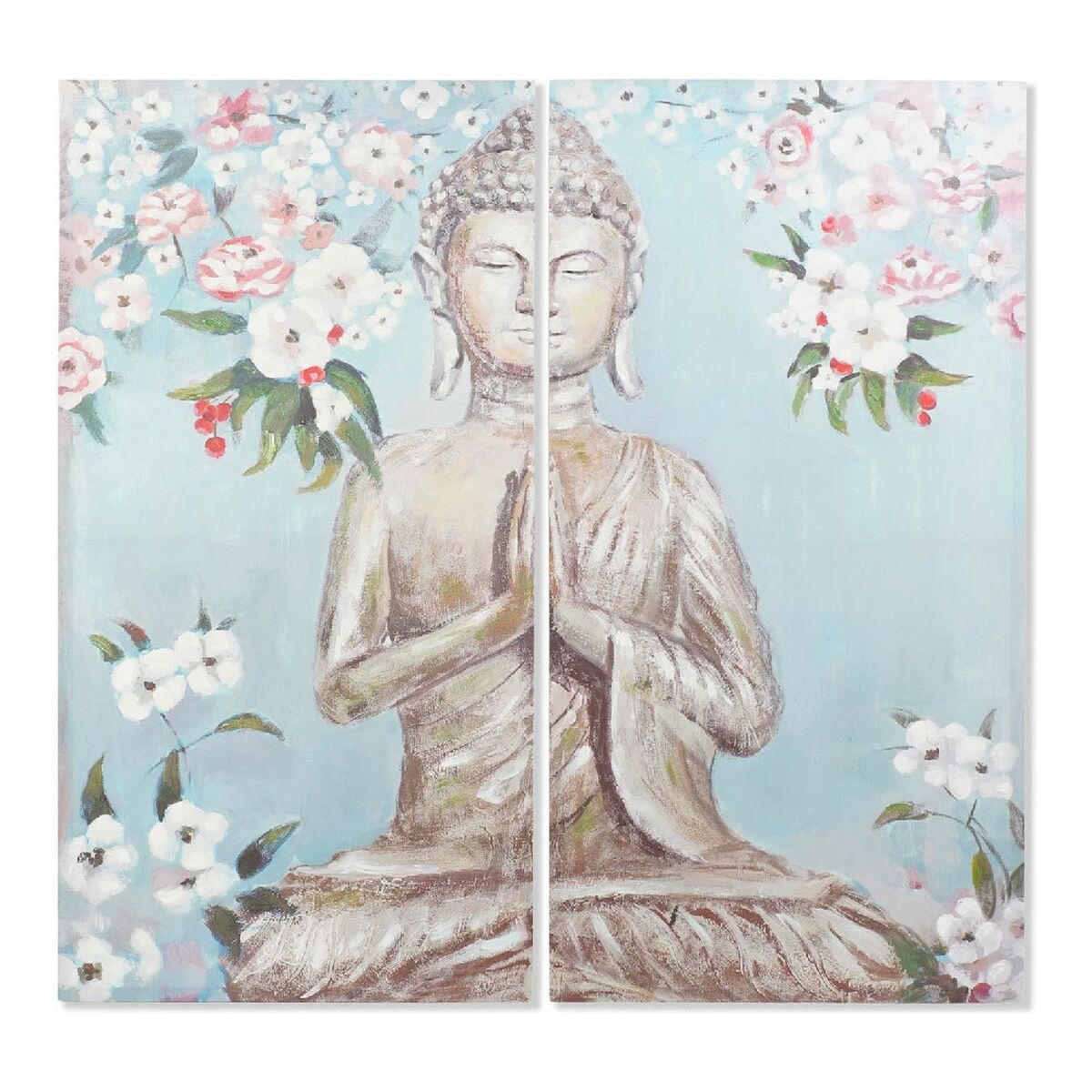 Maľba DKD Home Decor CU-181694 Plátno Buddha Orientálny (140 x 3 x 140 cm) (2 pcs)