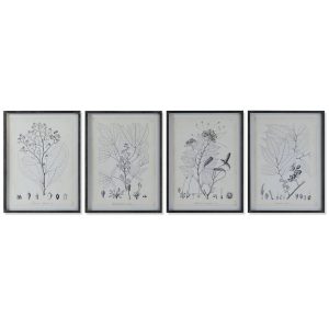 Maľba DKD Home Decor Moderný Botanické rastliny 45 x 2,5 x 60 cm (4 kusov)