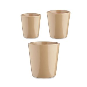 Sada kvetináčov ? 14 cm ? 22 cm ? 17 cm Cónica 3 Kusy Béžová